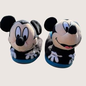 Disney Black and Blue Mickey Mouse Plush Kids Slippers